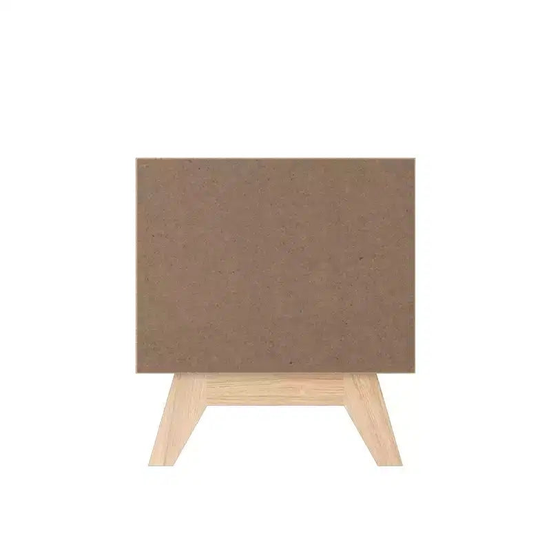 Homez 18.89 in. White and Natural Oak Rectangle Wood End Table with 2 Drawers