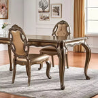 HomeRoots Set of Two Tufted Oak Upholstered Faux Leather And Solid Wood Dining Side Chairs