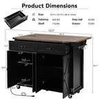 Okak Kitchen Island with Power Outlet and Drop Leaf, Kitchen Island Table with Spice Rack, Doors and Drawers, Rolling Kitchen Island for Home