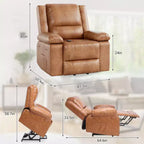 41.7 PU Leather Power Lift Recliner Chair, Adjustable Recliner, Seat Width, Cup Holders, Ergonomic Single Sofa, for Living Room