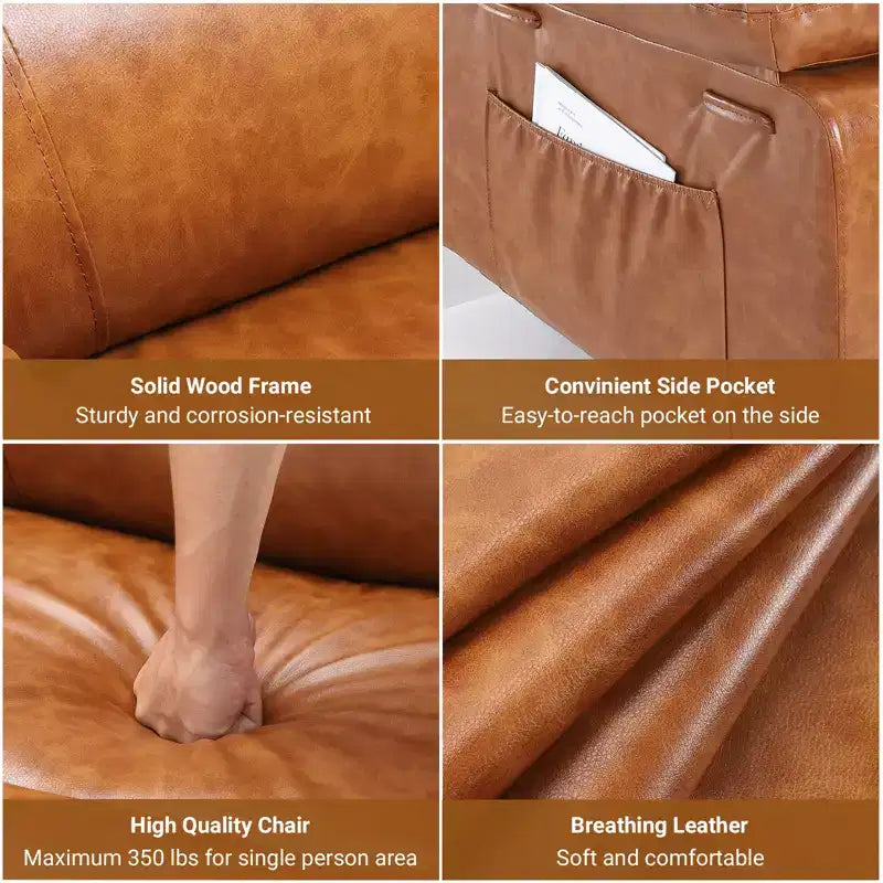 41.7 PU Leather Power Lift Recliner Chair, Adjustable Recliner, Seat Width, Cup Holders, Ergonomic Single Sofa, for Living Room