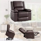 41.7 PU Leather Power Lift Recliner Chair, Adjustable Recliner, Seat Width, Cup Holders, Ergonomic Single Sofa, for Living Room