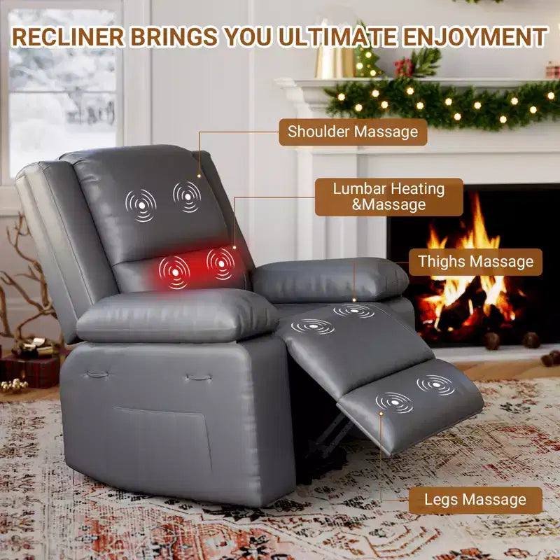 41.7 PU Leather Power Lift Recliner Chair, Adjustable Recliner, Seat Width, Cup Holders, Ergonomic Single Sofa, for Living Room
