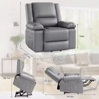 41.7 PU Leather Power Lift Recliner Chair, Adjustable Recliner, Seat Width, Cup Holders, Ergonomic Single Sofa, for Living Room