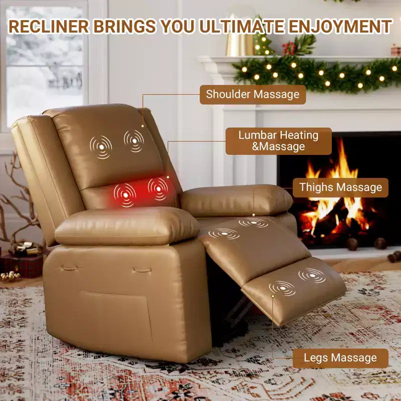 41.7 PU Leather Power Lift Recliner Chair, Adjustable Recliner, Seat Width, Cup Holders, Ergonomic Single Sofa, for Living Room