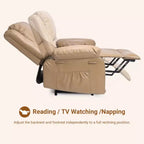 41.7 PU Leather Power Lift Recliner Chair, Adjustable Recliner, Seat Width, Cup Holders, Ergonomic Single Sofa, for Living Room
