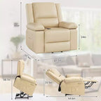 41.7 PU Leather Power Lift Recliner Chair, Adjustable Recliner, Seat Width, Cup Holders, Ergonomic Single Sofa, for Living Room
