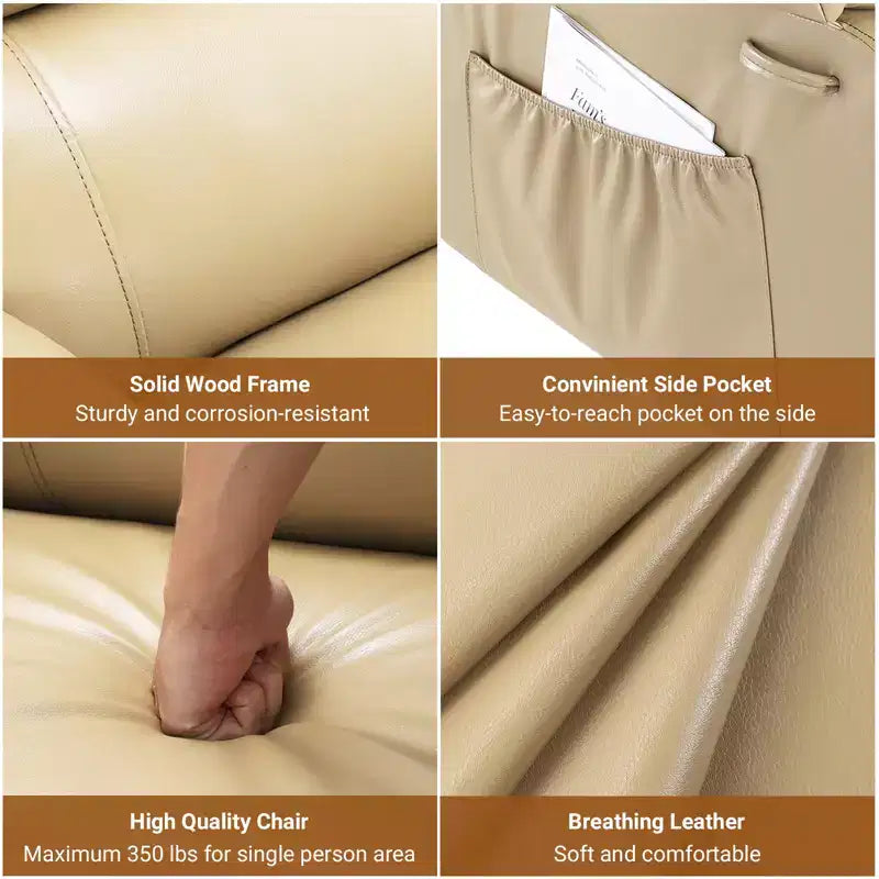 41.7 PU Leather Power Lift Recliner Chair, Adjustable Recliner, Seat Width, Cup Holders, Ergonomic Single Sofa, for Living Room