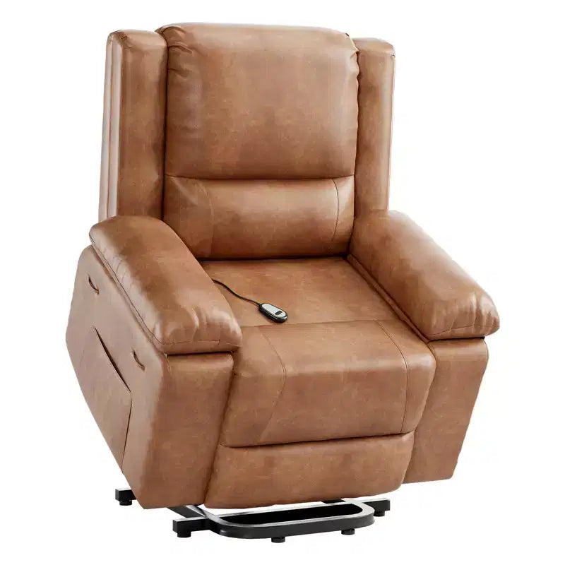 41.7 PU Leather Power Lift Recliner Chair, Adjustable Recliner, Seat Width, Cup Holders, Ergonomic Single Sofa, for Living Room