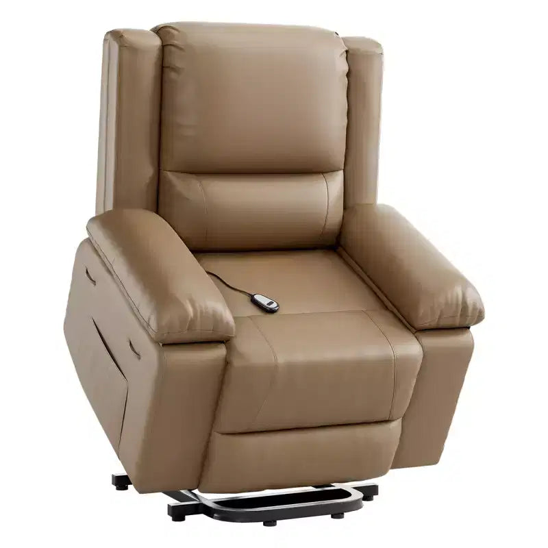 41.7 PU Leather Power Lift Recliner Chair, Adjustable Recliner, Seat Width, Cup Holders, Ergonomic Single Sofa, for Living Room