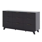Karl Home 57In. 9 Drawer Grid Chest Dresser