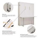 GDFStudio Winslow Modern Wood Murphy Bed with Integrated Desk and Automatic Legs