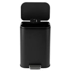 Stainless Steel Trash Can - Fingerprint-Proof,Soft-Close Lid, Removable Inner Bucket, Space-Saving Step Bin - for Kitchen, Office, Bathroom
