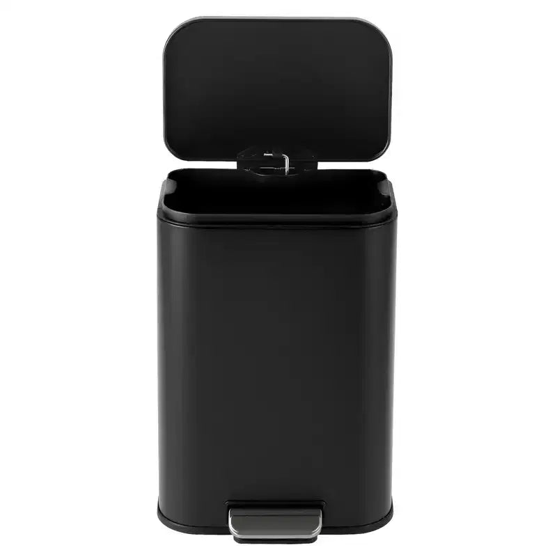 Stainless Steel Trash Can - Fingerprint-Proof,Soft-Close Lid, Removable Inner Bucket, Space-Saving Step Bin - for Kitchen, Office, Bathroom