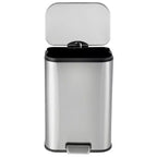 Stainless Steel Trash Can - Fingerprint-Proof,Soft-Close Lid, Removable Inner Bucket, Space-Saving Step Bin - for Kitchen, Office, Bathroom
