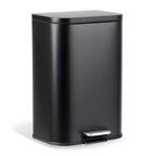 Stainless Steel Trash Can - Fingerprint-Proof,Soft-Close Lid, Removable Inner Bucket, Space-Saving Step Bin - for Kitchen, Office, Bathroom