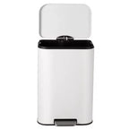 Stainless Steel Trash Can - Fingerprint-Proof,Soft-Close Lid, Removable Inner Bucket, Space-Saving Step Bin - for Kitchen, Office, Bathroom