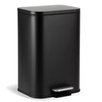 Stainless Steel Trash Can - Fingerprint-Proof,Soft-Close Lid, Removable Inner Bucket, Space-Saving Step Bin - for Kitchen, Office, Bathroom