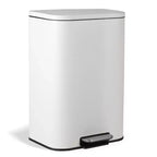 Stainless Steel Trash Can - Fingerprint-Proof,Soft-Close Lid, Removable Inner Bucket, Space-Saving Step Bin - for Kitchen, Office, Bathroom