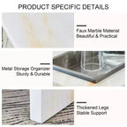 31.4 Imitation Marble MDF Coffee Table, Modern Practical Elegant Square Center Table for Living Room