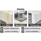 31.4 Imitation Marble MDF Coffee Table, Modern Practical Elegant Square Center Table for Living Room