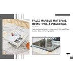 31.4 Imitation Marble MDF Coffee Table, Modern Practical Elegant Square Center Table for Living Room