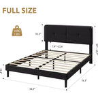 Velvet Upholstered Platform Bed Frames with Adjustable Headboard & Sturdy Metal Support, Anti-Noise EVA Sponge, No Box Spring Needed