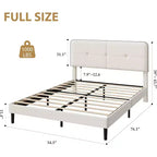 Velvet Upholstered Platform Bed Frames with Adjustable Headboard & Sturdy Metal Support, Anti-Noise EVA Sponge, No Box Spring Needed