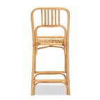 Ivora Rattan Counter Height Barstool Natural/Brown - bali & pari: Bohemian Style, Fixed Seat 24.5", No Assembly Required