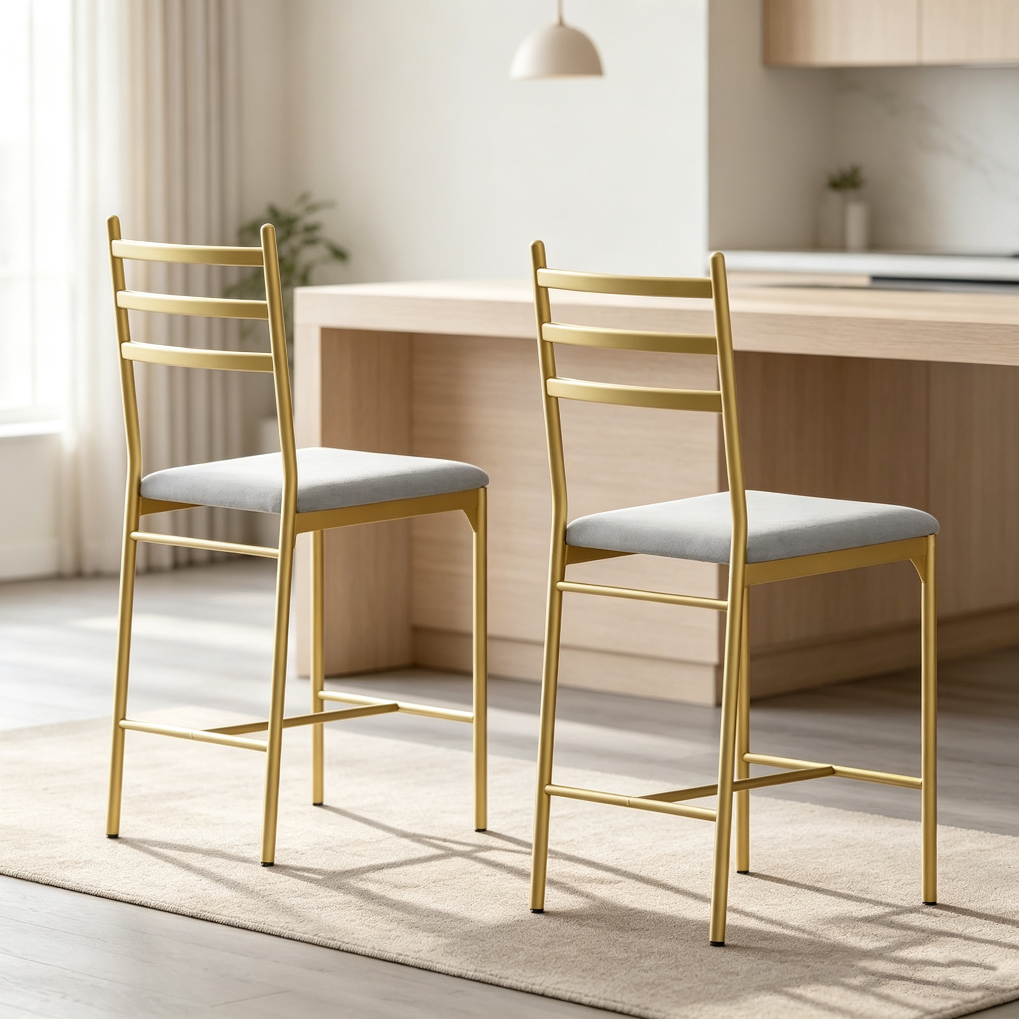 Tabourets de bar (lot de 2), tabourets de bar hauteur comptoir, chaises de salle à manger en métal