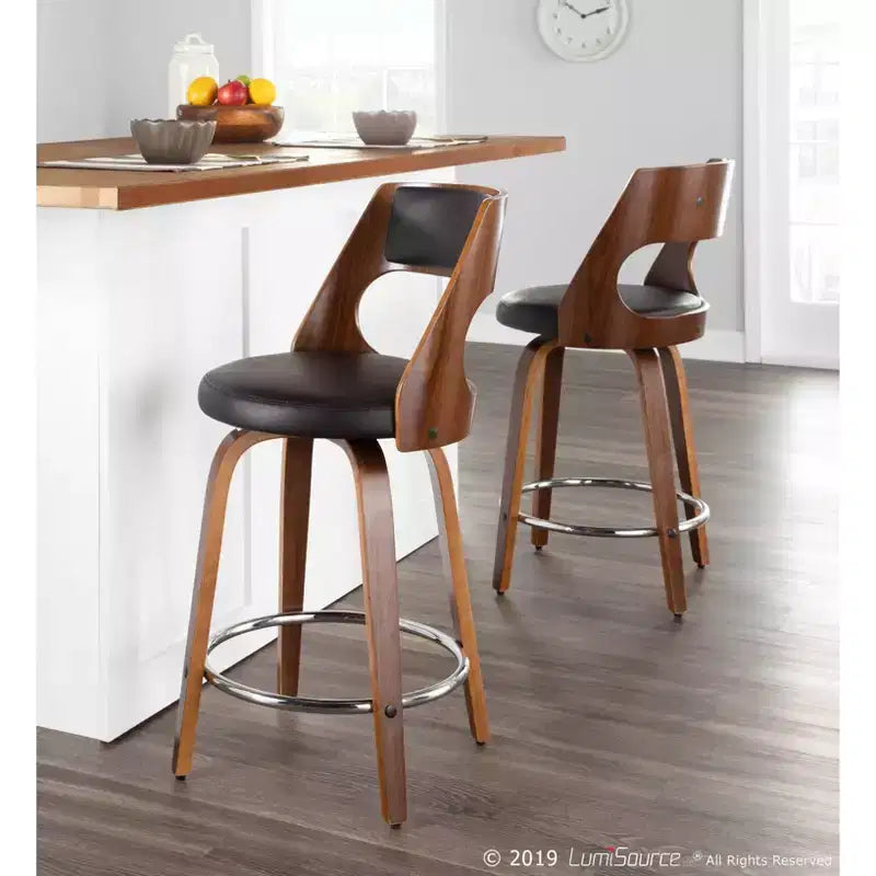 Set of 2 Cecina Upholstered Counter Height Barstools - Lumisource