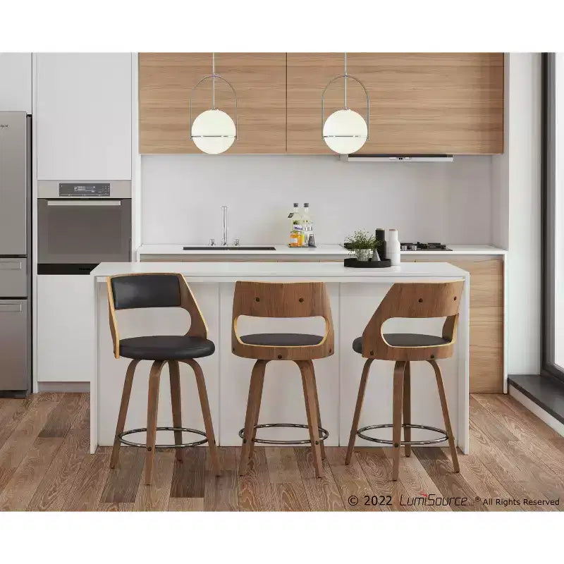Set of 2 Cecina Upholstered Counter Height Barstools - Lumisource