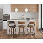 Set of 2 Cecina Upholstered Counter Height Barstools - Lumisource