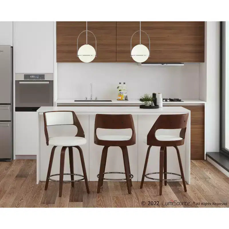Set of 2 Cecina Upholstered Counter Height Barstools - Lumisource