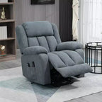 HOMCOM Power Lift Chair for Elderly Big and Tall with Massage, Linen Fabric Upholstered Recliner Sofa Chair with Remote Control, Side Pockets, Gray